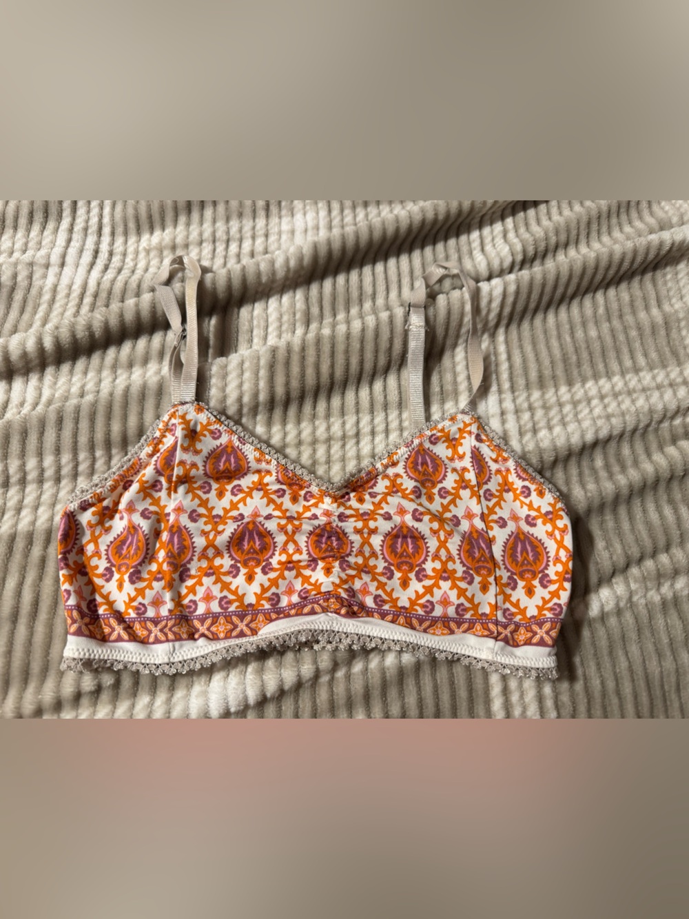 Spell Orange & Purple Oracle Sample OOAK bralette Small but stretchy!!!!!